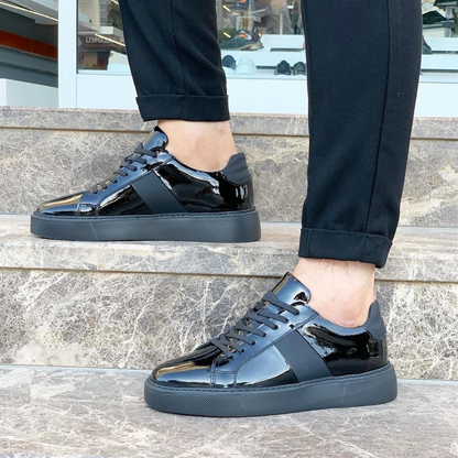 Adidași din piele pentru bărbați, cu talpă groasă și design urban elegant