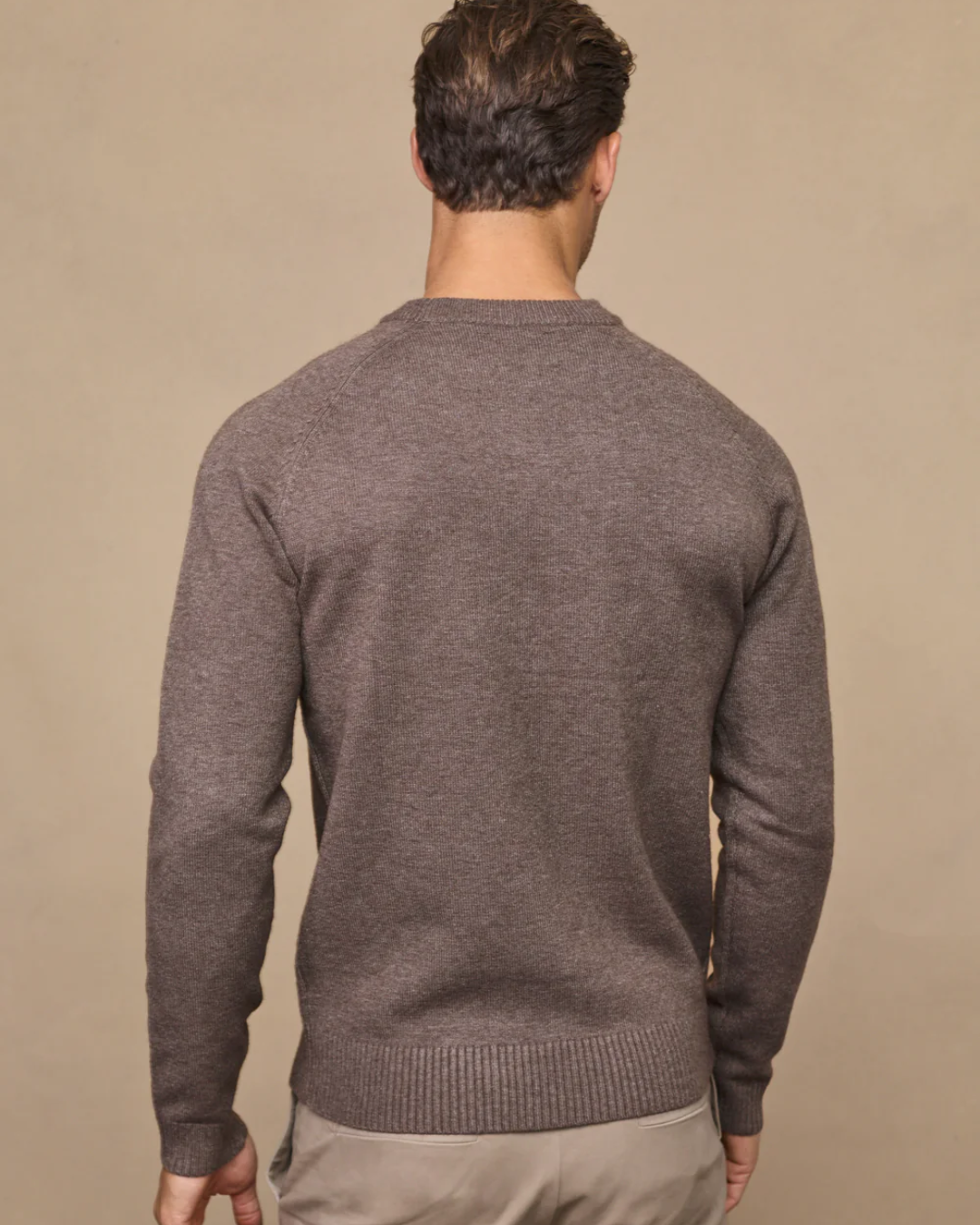 Pulover de lux cu guler rotund pentru bărbați