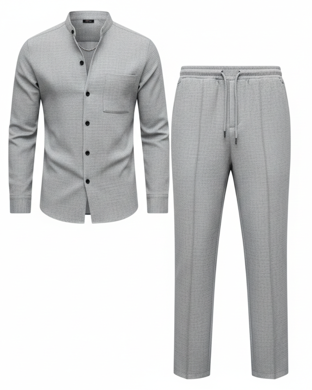 Set Masculin din Tricou și Pantaloni cu Textură Waffle®