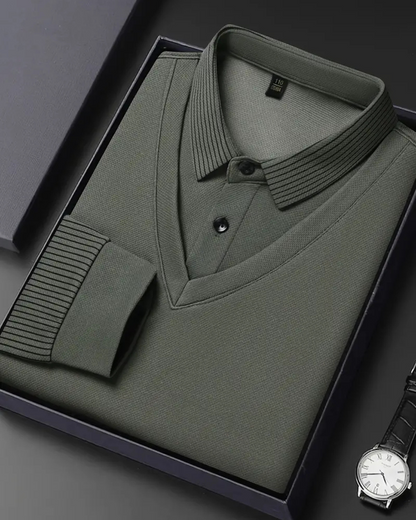 Cămașă din Două Piese cu Guler Fals în Dungi pentru Bărbați®