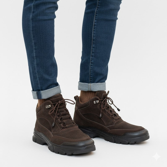 Ghete urbane din piele cu talpă antiderapantă pentru bărbați