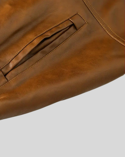 Jacheta din piele pentru bărbați cu glugă®