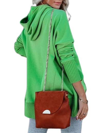 Pulover with long, long, croi, decolteu în V și nasturi