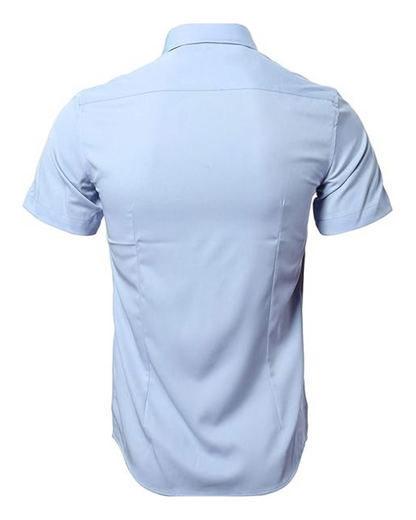 Tricou elastic cu nasturi și mâneci scurte 