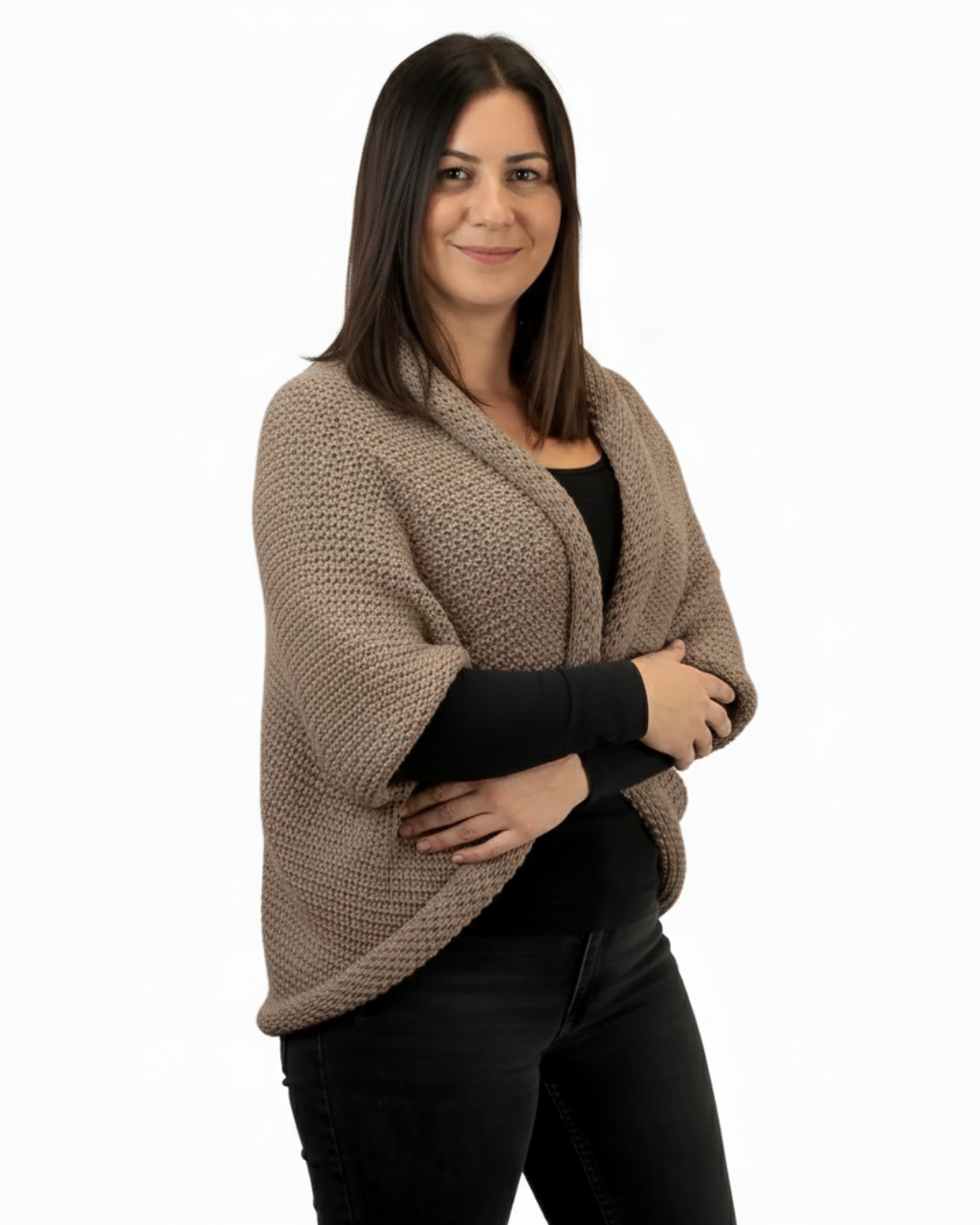 Cardigan tricotat cu design învelitor pentru femei®