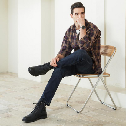 Cizme din skin pentru bărbați cu talpă antiderapantă 