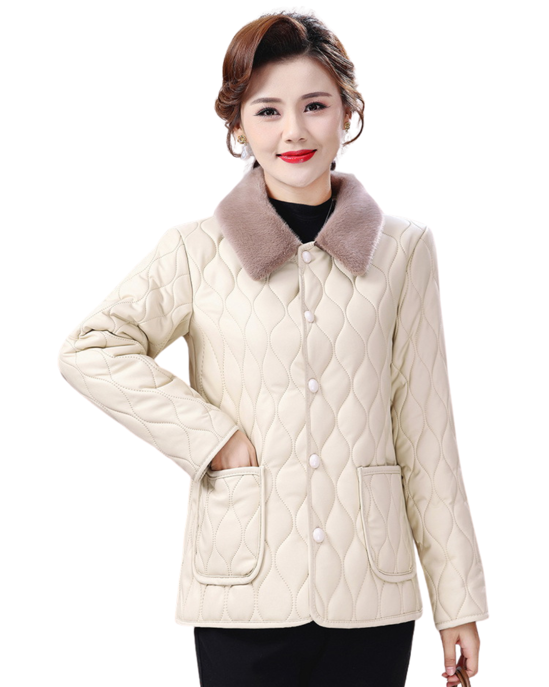 Jachetă Scurtă de Iarnă Căptușită pentru Femei care Oferă Căldură și Stil