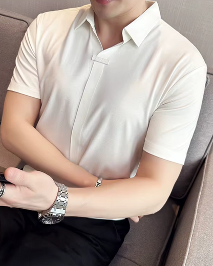 Elasticitate Ridicată Ușoară Moale și Rezistenta la încrețire Cămașă Polo Pentru Bărbați în Culoare Solidă 