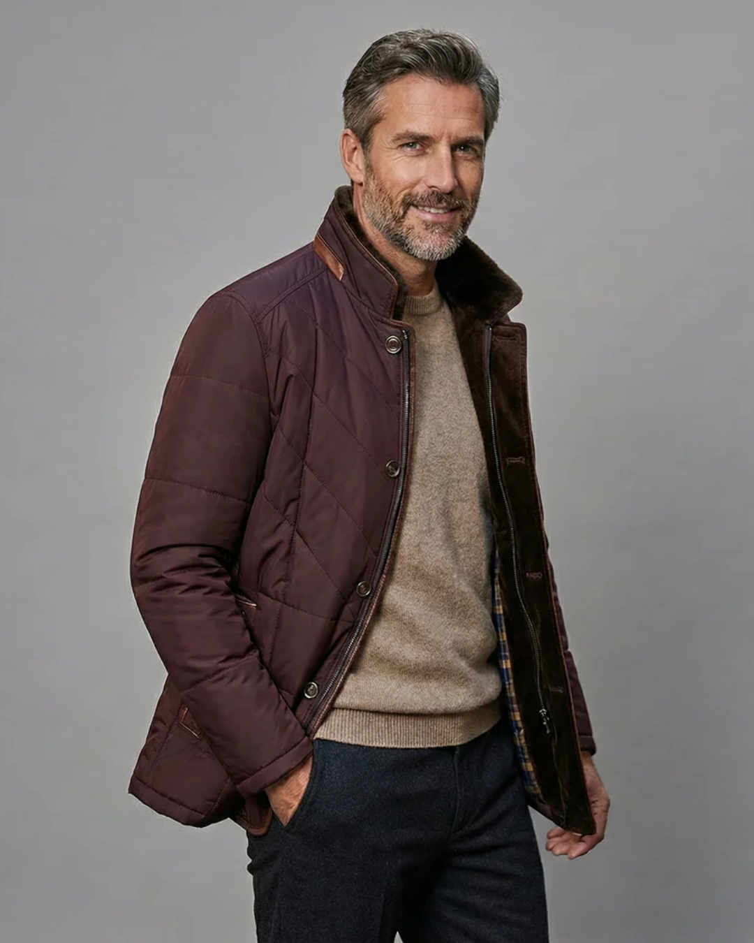 Jachetă Masculină cu Stil Rafinat și Guler Clasic pentru Bărbați®