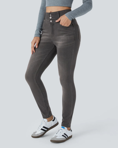 Blugi Flexibili cu Talie înaltă și Confort Total