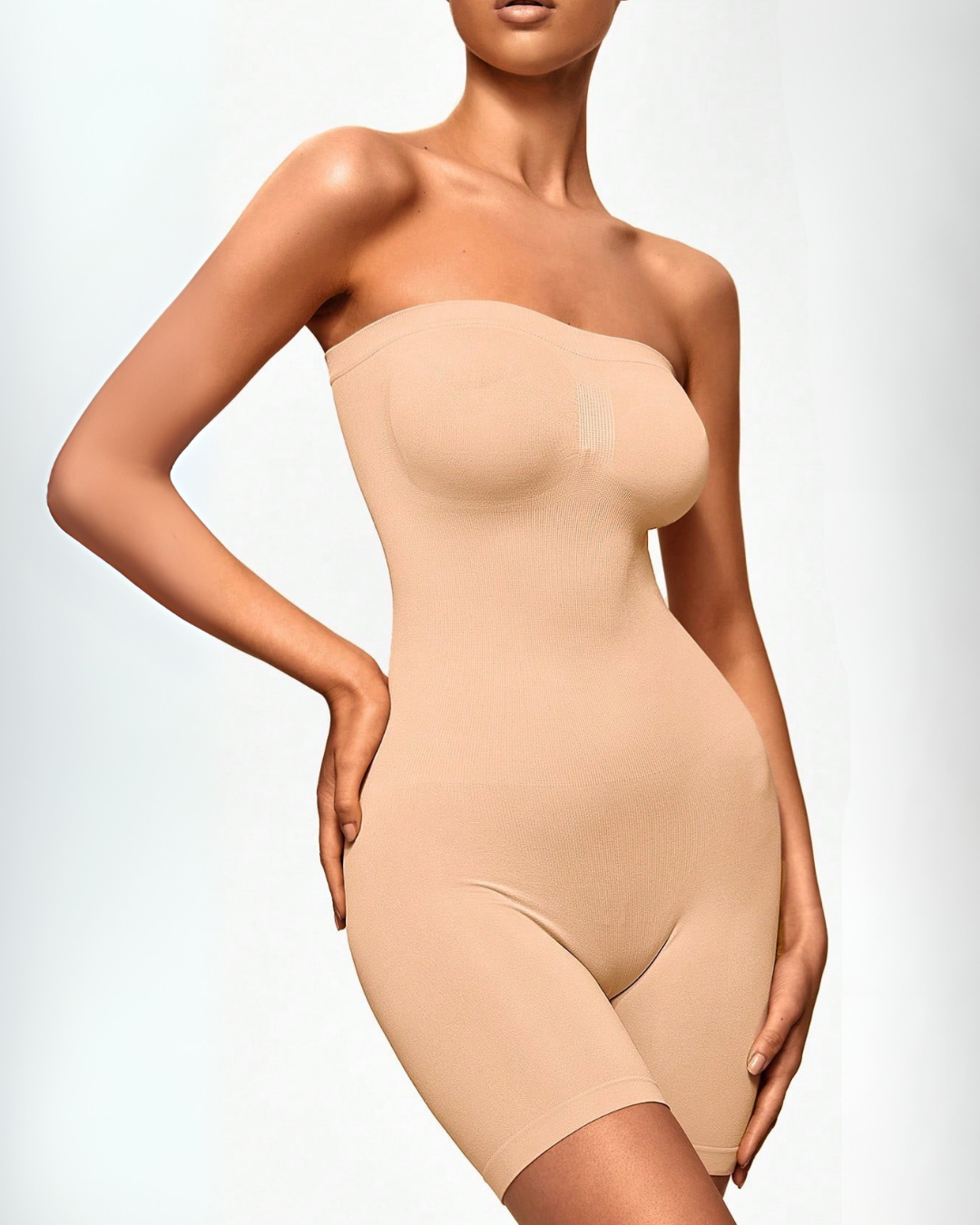 Seamless Body Shaper Pentru Femei cu Bretele Detașabile 
