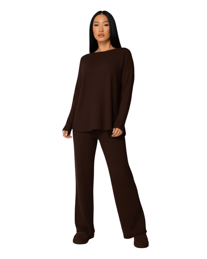 Set din două piese din tricot moale pentru femei