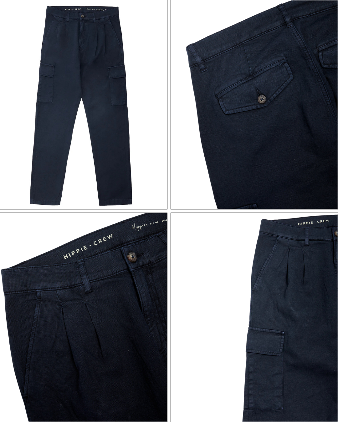 Pantaloni Cargo Din in și Bumbac Pentru Bărbați