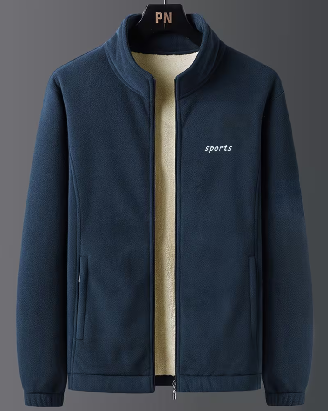 Jacheta termică căptușită cu blană artificială pentru bărbați