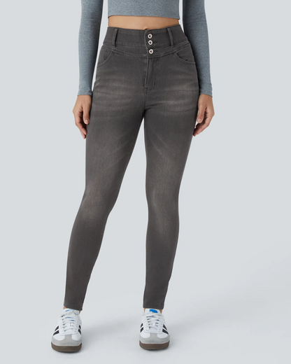 Blugi Flexibili cu Talie înaltă și Confort Total