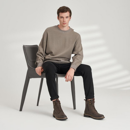 Cizme din skin pentru bărbați cu talpă antiderapantă 