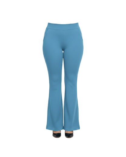 Pantaloni Moderni cu Croială Largă și Țesătură Elastică