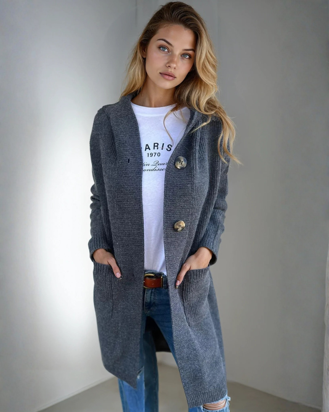 Palton din Tricot Lung și Călduros pentru Femei®