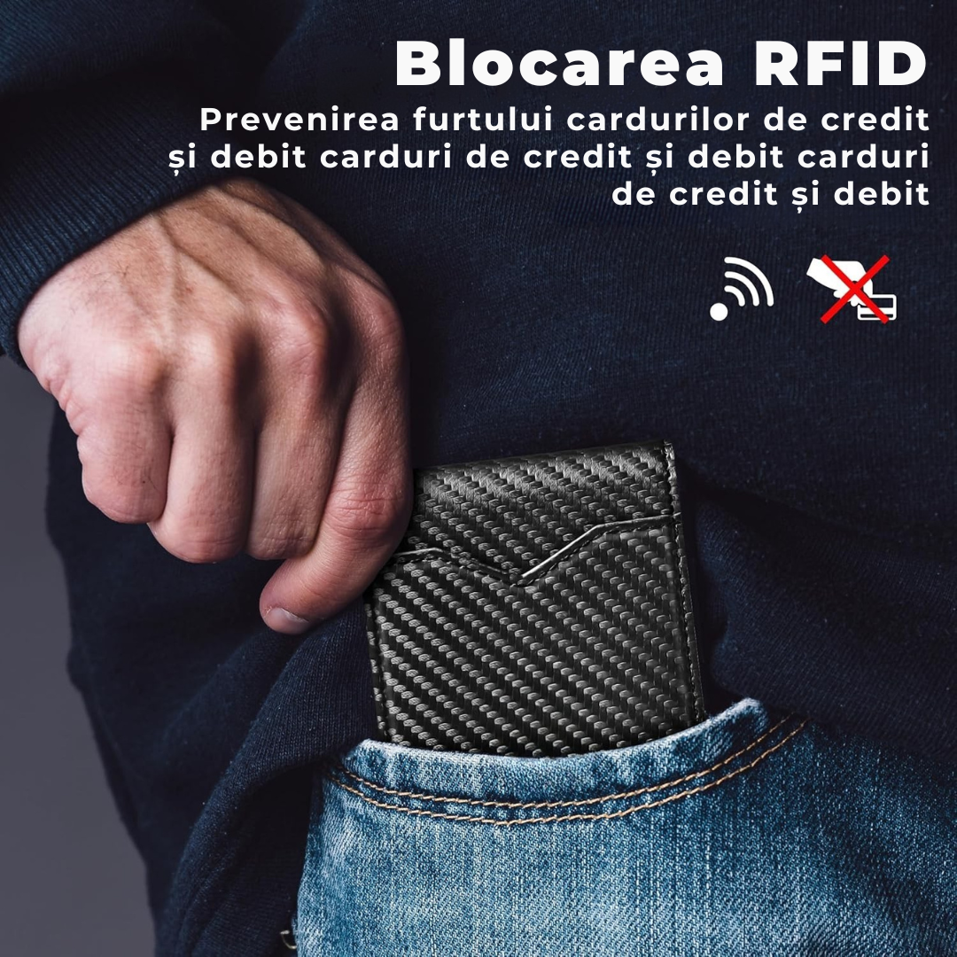 Portofel din piele fină cu protecție RFID®