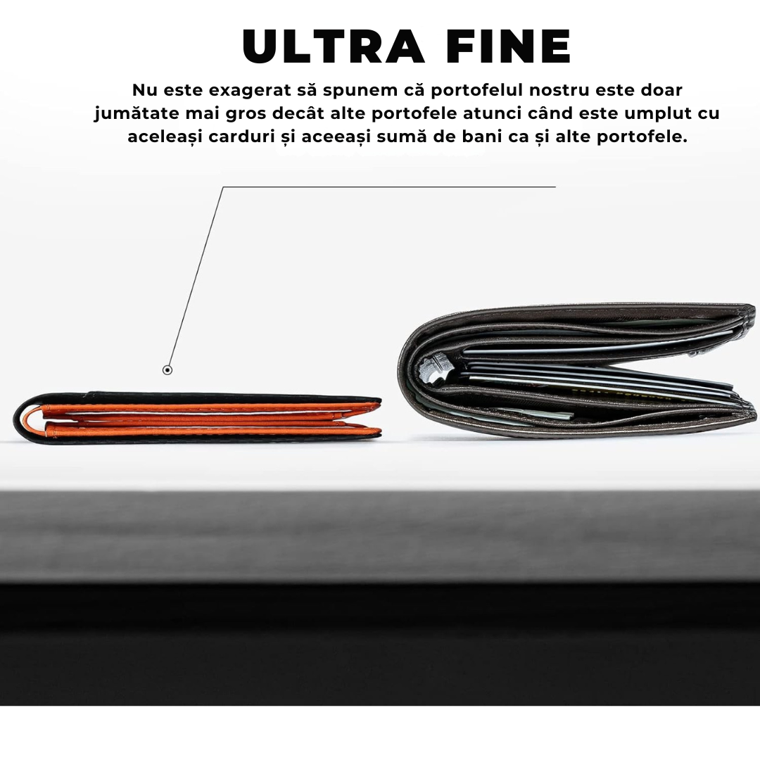 Portofel din piele fină cu protecție RFID®
